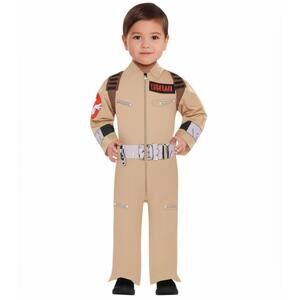 GHOSTBUSTERS Kids Infant Costume Jumpsuit 6-12 Months Tan Movie Themed NWT
